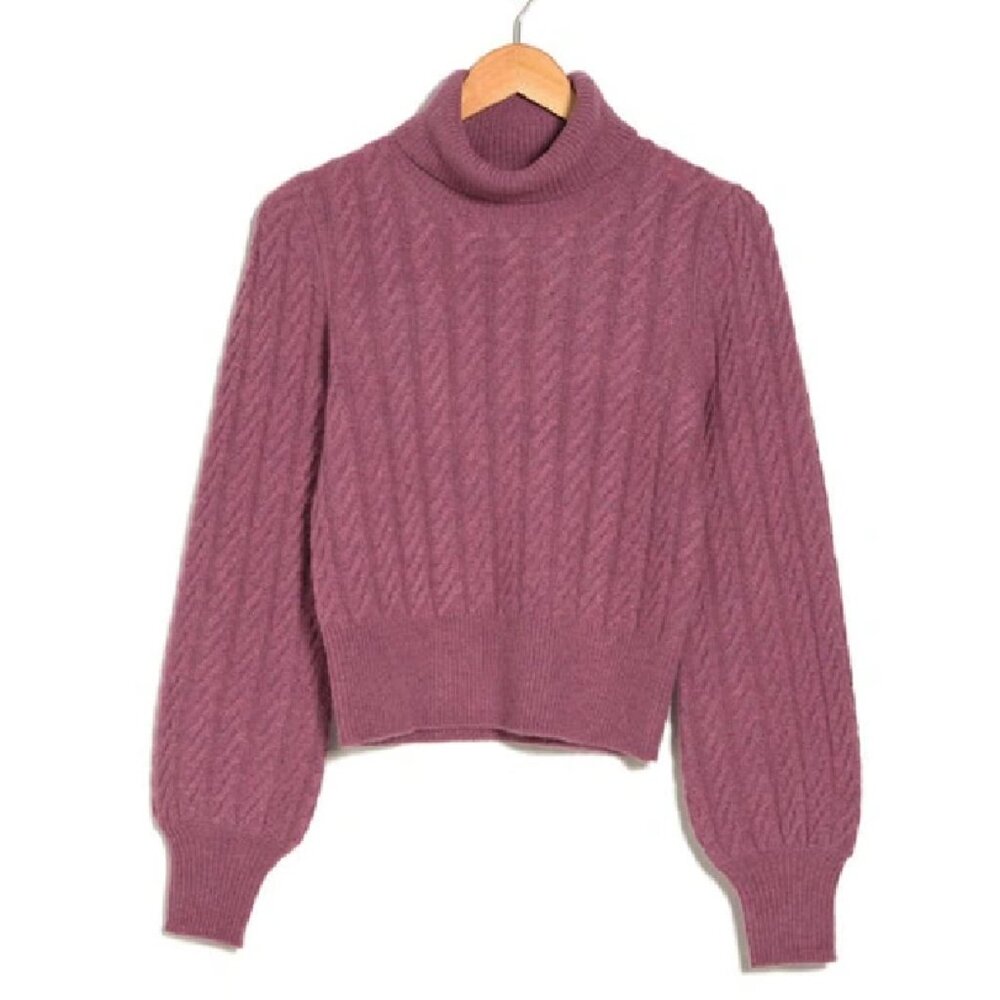 NEW THE CASHMERE PROJECT Balloon Sleeve Cashmere Turtleneck Sweater SZ XS #S7965